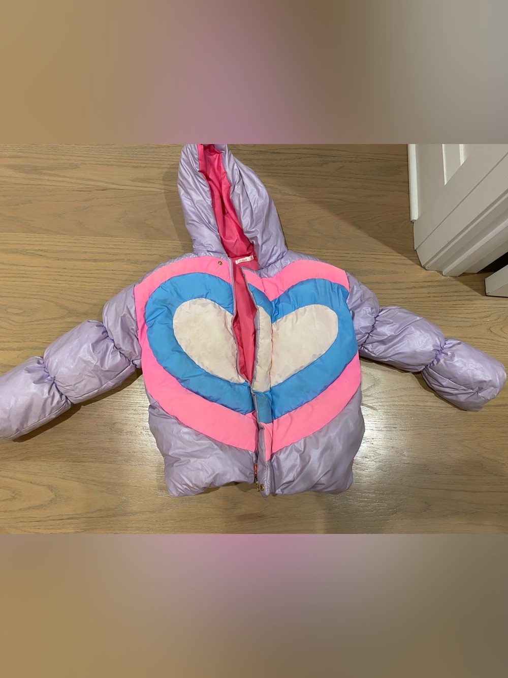 Billieblush Shiny Quilted Heart Puffer Jacket